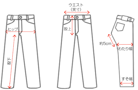 パンツの測り方